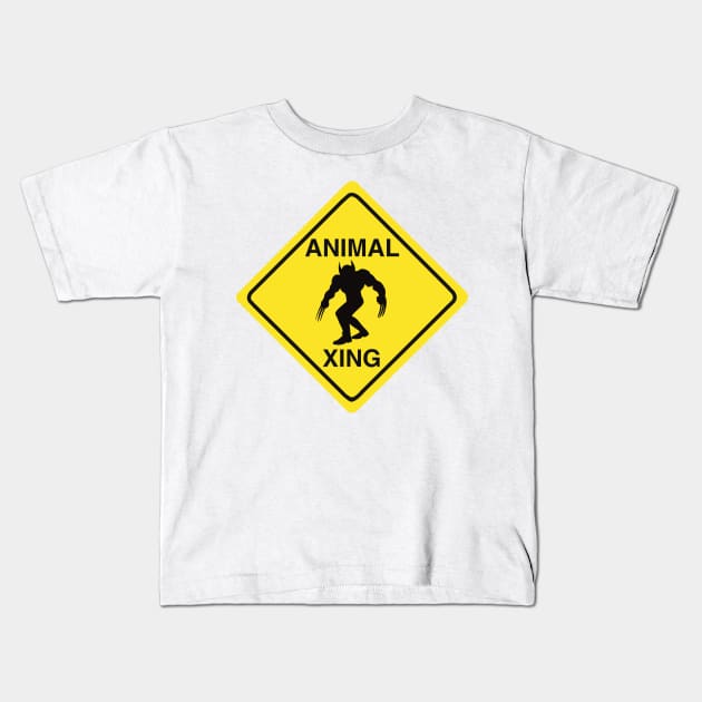 Wildlife Crossing Kids T-Shirt by Narwhal-Scribbles